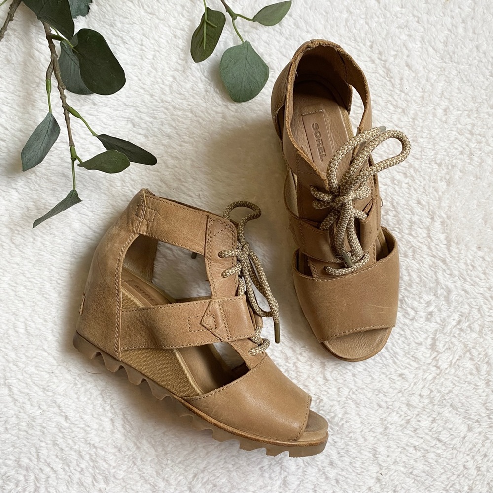 SOREL joanie lace up wedge shoes sandals
